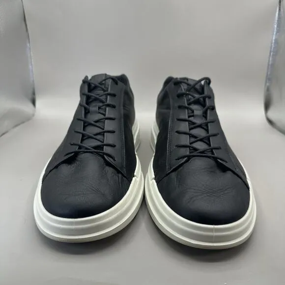 ECCO Mens Soft X Black White Leather Casual Sneakers Shoes US 12-12.5 M