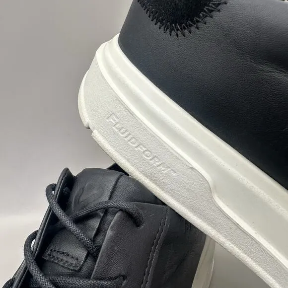 ECCO Mens Soft X Black White Leather Casual Sneakers Shoes US 12-12.5 M