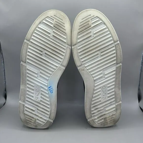 ECCO Mens Soft X Black White Leather Casual Sneakers Shoes US 12-12.5 M