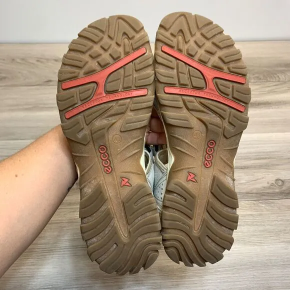 Ecco Sandals Womens Size 41 US 10-10.5 Strappy Beige Leather Open Toe Casual