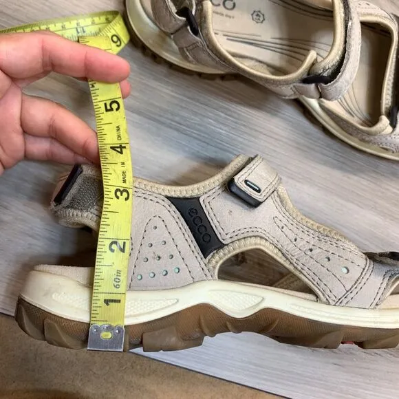 Ecco Sandals Womens Size 41 US 10-10.5 Strappy Beige Leather Open Toe Casual
