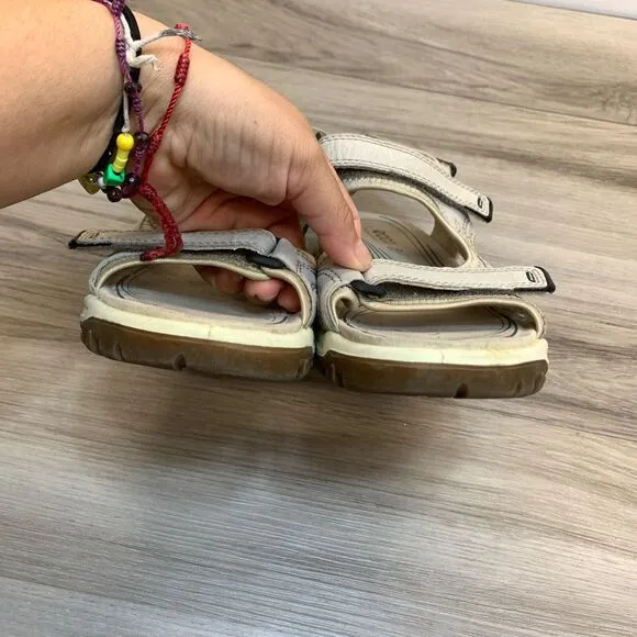 Ecco Sandals Womens Size 41 US 10-10.5 Strappy Beige Leather Open Toe Casual