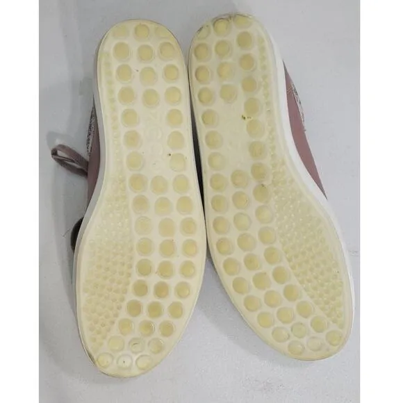 ECCO Sneakers Womens 9-9.5 Soft Pink Leather Lace Up Sneaker Danish Design Shoe