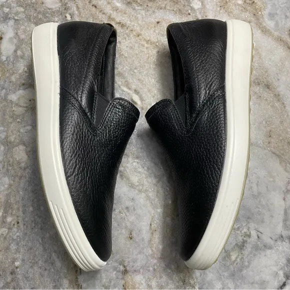 ECCO Soft 7 Black Leather Slip-On Shoes Women's US 8-8.5 EU 39