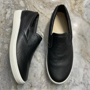 ECCO Soft 7 Black Leather Slip-On Shoes Women's US 8-8.5 EU 39