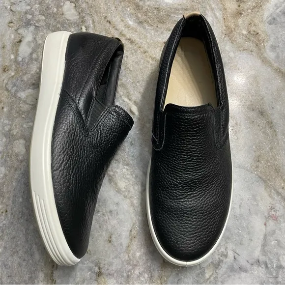 ECCO Soft 7 Black Leather Slip-On Shoes Women's US 8-8.5 EU 39