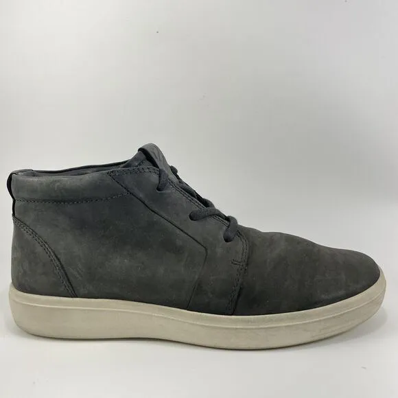 Ecco Soft 7 Chukka Ankle Boots Mens Size 8 Black Nubuck Leather Casual Lace Up