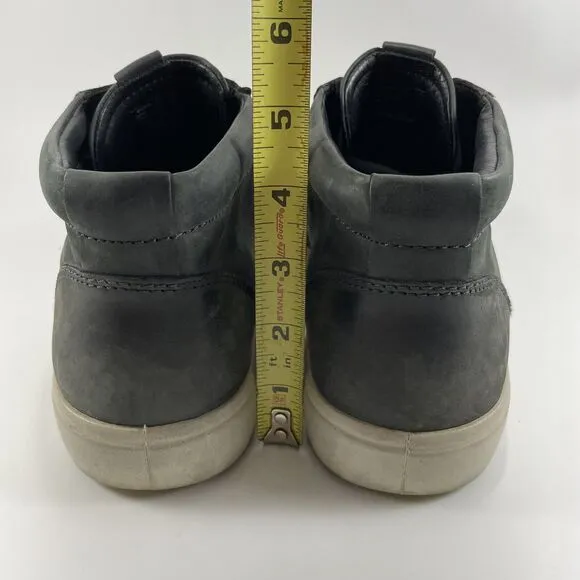 Ecco Soft 7 Chukka Ankle Boots Mens Size 8 Black Nubuck Leather Casual Lace Up