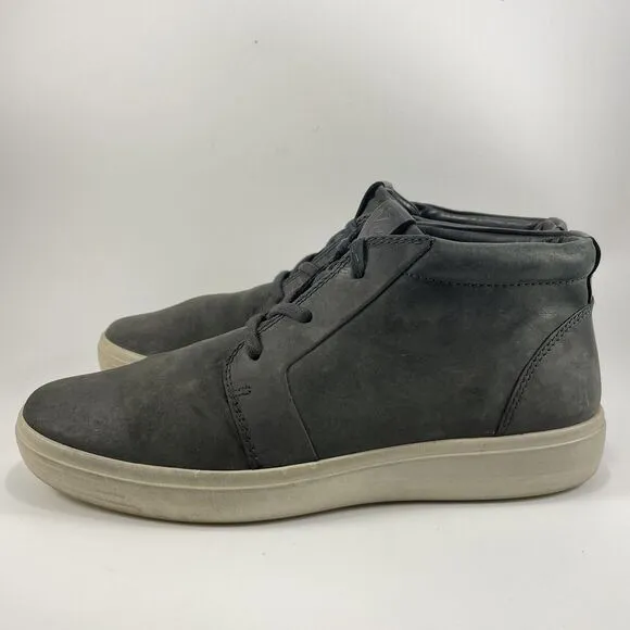 Ecco Soft 7 Chukka Ankle Boots Mens Size 8 Black Nubuck Leather Casual Lace Up