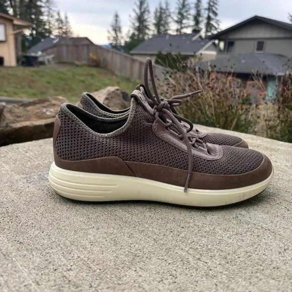 ECCO Soft 7 Runner Sneakers Titanium Brown Shoes Men's Size 6 - Women's …
