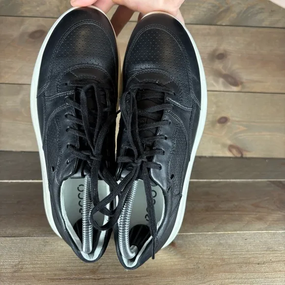 ecco soft 7 runner womens size 40 extra wide shoes black leather comfort sneaker