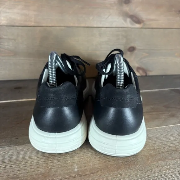 ecco soft 7 runner womens size 40 extra wide shoes black leather comfort sneaker