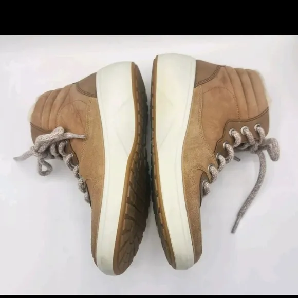 ECCO Soft 7 Wedge Tred Women's Boot Wool Lining Light Brown Ankle Boots Shoes 8