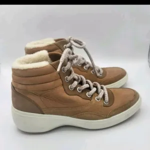 ECCO Soft 7 Wedge Tred Women's Boot Wool Lining Light Brown Ankle Boots Shoes 8