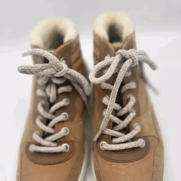 ECCO Soft 7 Wedge Tred Women's Boot Wool Lining Light Brown Ankle Boots Shoes 8