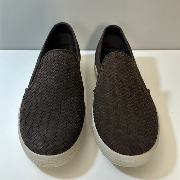 Ecco Soft 7 Woven Brown Leather Slip On Sneaker Shoes Size 42(8-8.5)