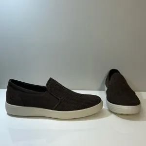 Ecco Soft 7 Woven Brown Leather Slip On Sneaker Shoes Size 42(8-8.5)