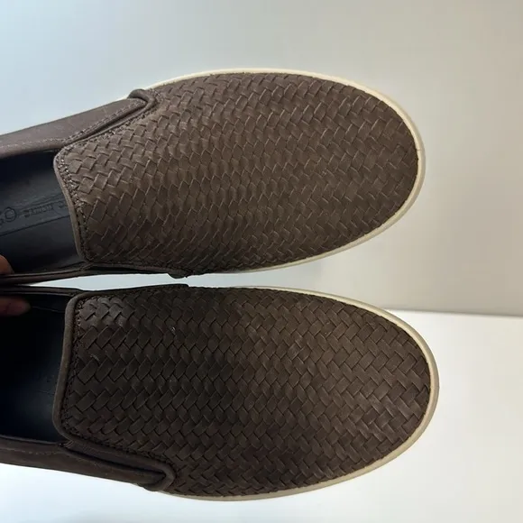 Ecco Soft 7 Woven Brown Leather Slip On Sneaker Shoes Size 42(8-8.5)