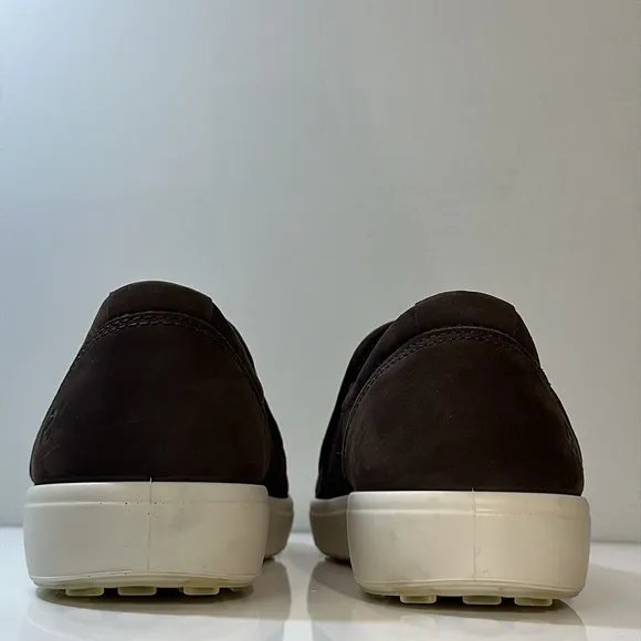 Ecco Soft 7 Woven Brown Leather Slip On Sneaker Shoes Size 42(8-8.5)