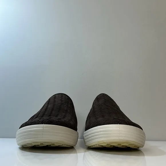 Ecco Soft 7 Woven Brown Leather Slip On Sneaker Shoes Size 42(8-8.5)