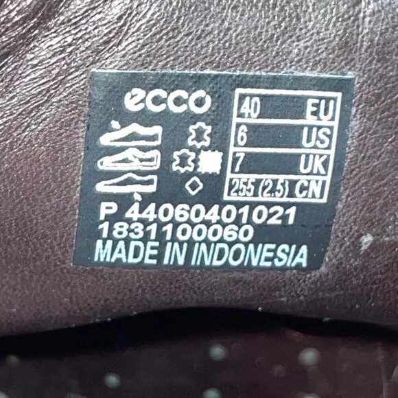 Ecco Soft 7 Brown Leather Sneakers Mens EU 40 US 6 Casual Lace Up Shoes Comfort