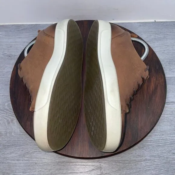 Ecco Soft 7 Brown Leather Sneakers Mens EU 40 US 6 Casual Lace Up Shoes Comfort