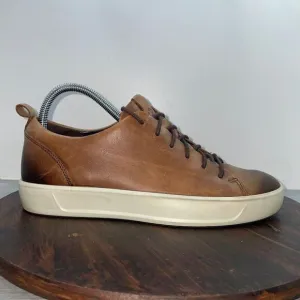 Ecco Soft 7 Brown Leather Sneakers Mens EU 40 US 6 Casual Lace Up Shoes Comfort