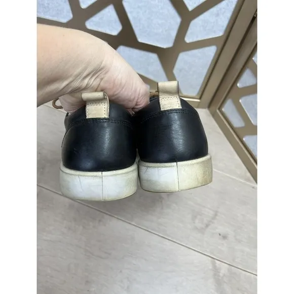 Ecco - Soft 8 LX Men Black Leather Sneakers Shoes 45 Us 11
