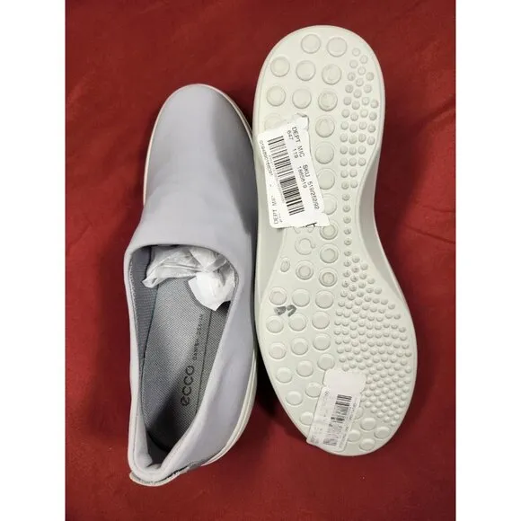 ECCO Women's Size 38 7.5 Soft 7 Wedge Slip-On Sneakers shoes  in Silver Grey 305