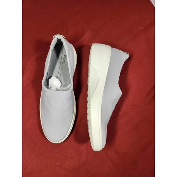 ECCO Women's Size 38 7.5 Soft 7 Wedge Slip-On Sneakers shoes  in Silver Grey 305