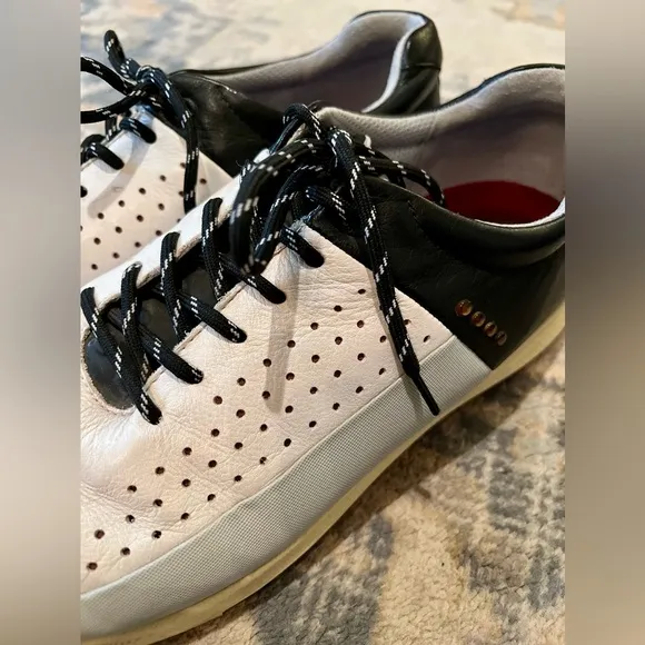 ECCO YAK BIOM Mens Cool Golf Shoes Soft White Leather Size 45 (11)
