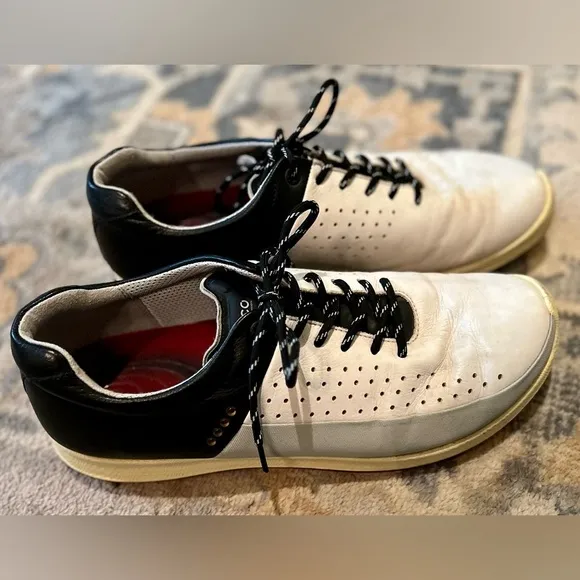 ECCO YAK BIOM Mens Cool Golf Shoes Soft White Leather Size 45 (11)