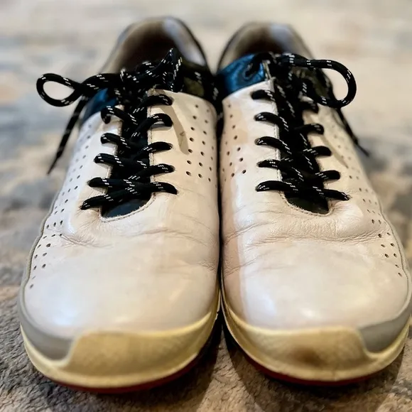 ECCO YAK BIOM Mens Cool Golf Shoes Soft White Leather Size 45 (11)
