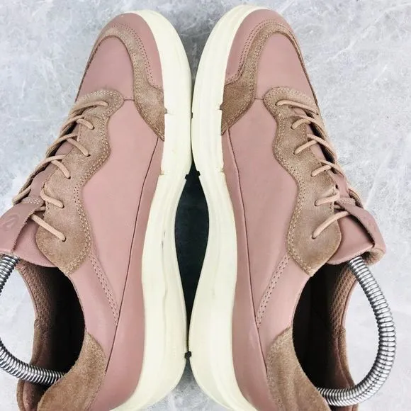 Ecco Soft X Woodrose Womens‎ Size 10-10.5 Sneakers Suede Leather Lace Up Shoes