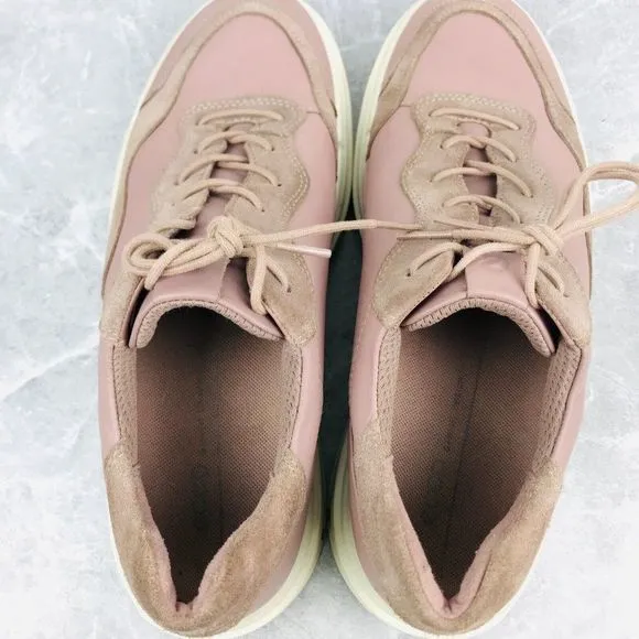 Ecco Soft X Woodrose Womens‎ Size 10-10.5 Sneakers Suede Leather Lace Up Shoes