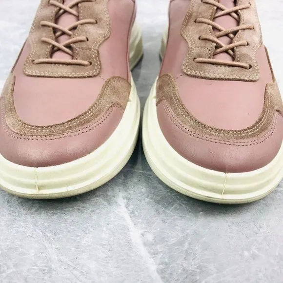 Ecco Soft X Woodrose Womens‎ Size 10-10.5 Sneakers Suede Leather Lace Up Shoes