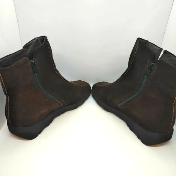 Ecco Womens Brown Leather Casual Zip Up Boots Size 38 US 7 To 7.5‎ Ecco Boots