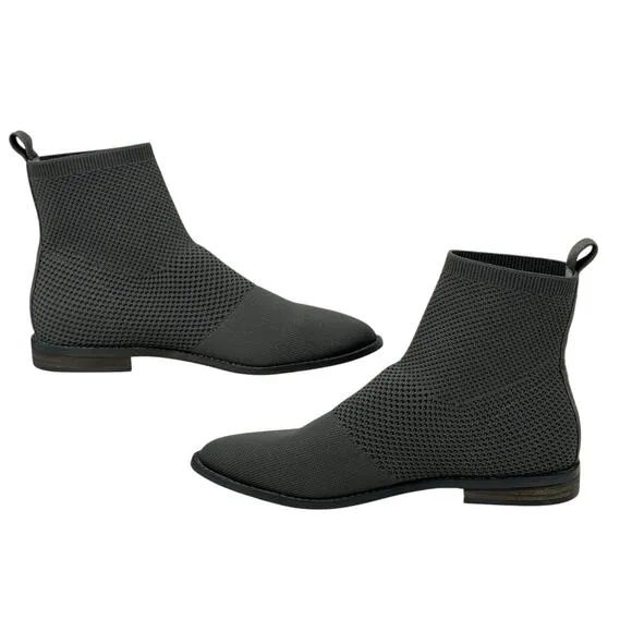 Eileen Fisher Jude Stretch Knit Boots SZ 9 Womens Gray Casual Modern Capsule Lux