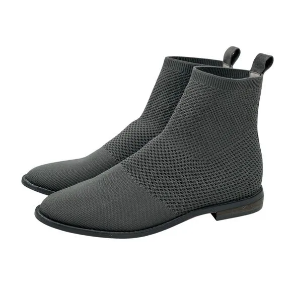 Eileen Fisher Jude Stretch Knit Boots SZ 9 Womens Gray Casual Modern Capsule Lux