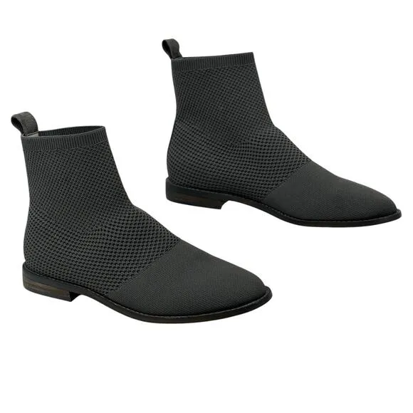 Eileen Fisher Jude Stretch Knit Boots SZ 9 Womens Gray Casual Modern Capsule Lux