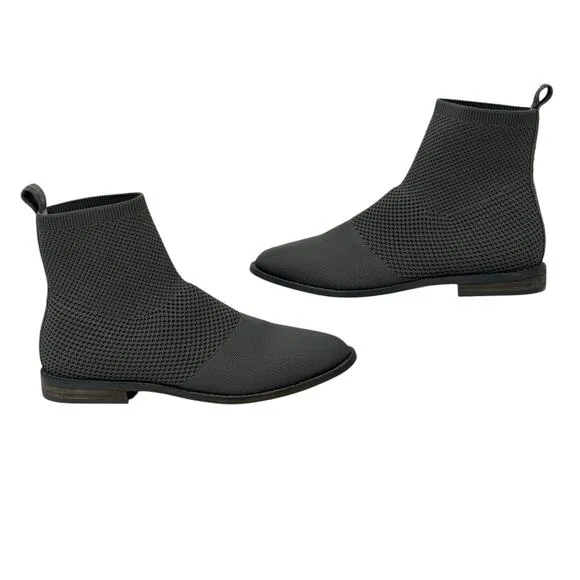 Eileen Fisher Jude Stretch Knit Boots SZ 9 Womens Gray Casual Modern Capsule Lux