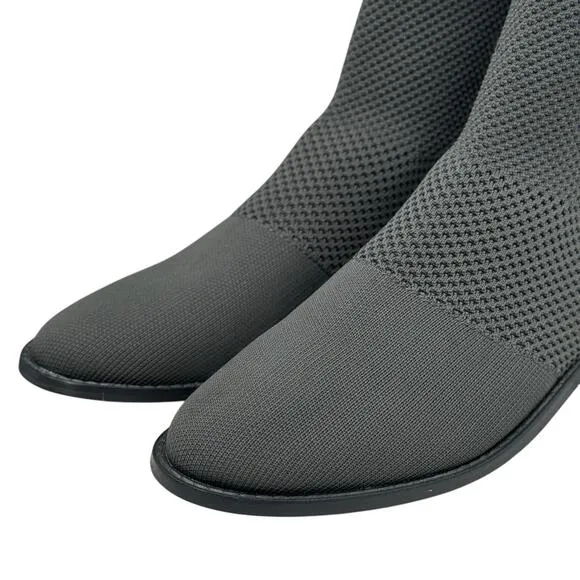 Eileen Fisher Jude Stretch Knit Boots SZ 9 Womens Gray Casual Modern Capsule Lux