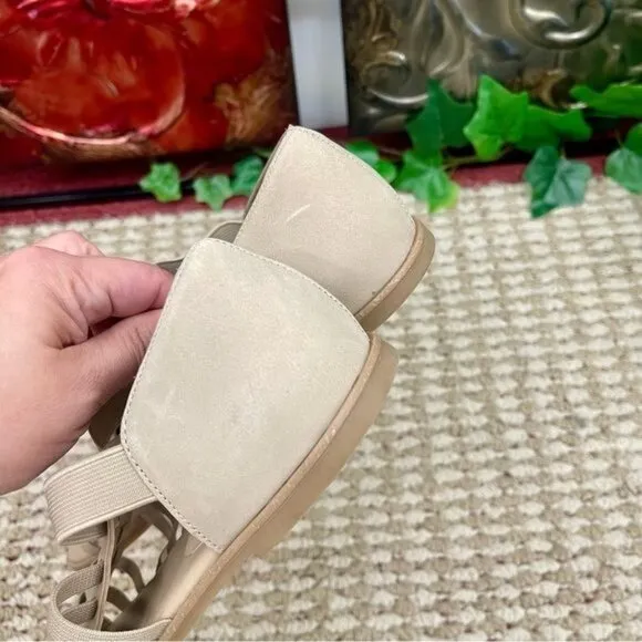 Eileen Fisher Rato Womens Casual Elastic Gladiator Sandals in Khaki Size 7