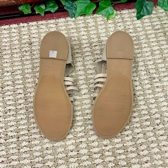 Eileen Fisher Rato Womens Casual Elastic Gladiator Sandals in Khaki Size 7