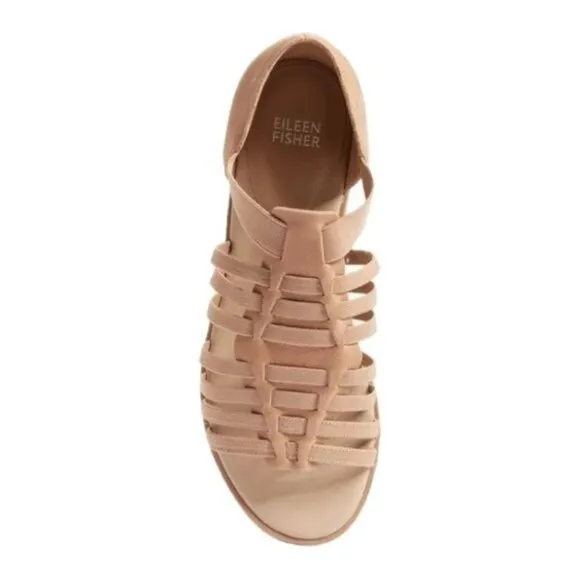Eileen Fisher Rato Womens Casual Elastic Gladiator Sandals in Khaki Size 7