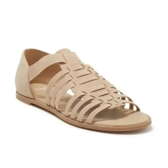 Eileen Fisher Rato Womens Casual Elastic Gladiator Sandals in Khaki Size 7