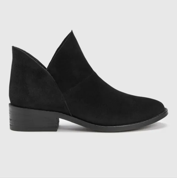 Eileen Fisher Women Leaf Ankle Suede Heels boots shoes sz 8.5