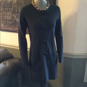 Ellen Tracy Merino Wool Blend Long Cardigan