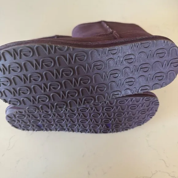 Emu Australia Wallaby Lo kids purple merino wool lined boots size: 4
