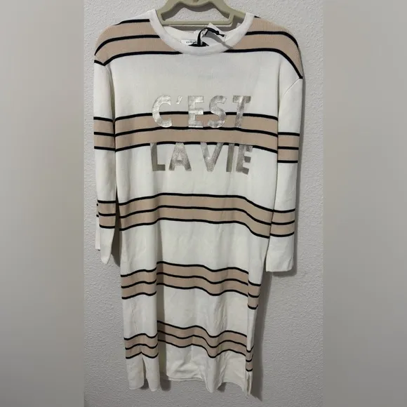 English Factory C’est La Vie Midi Knit Dress-Size Small NWT